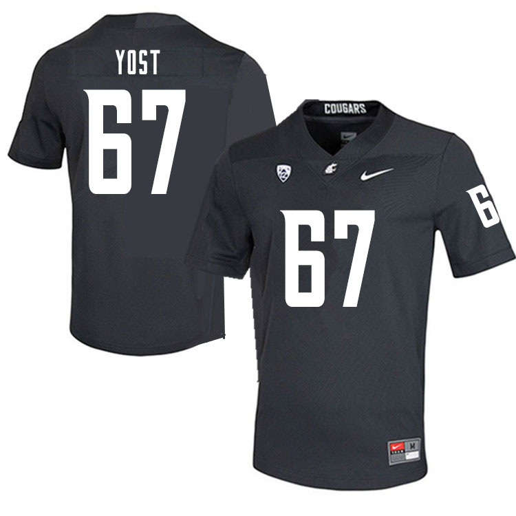 Men #67 Seth Yost Washington State Cougars College Football Jerseys Sale-Charcoal